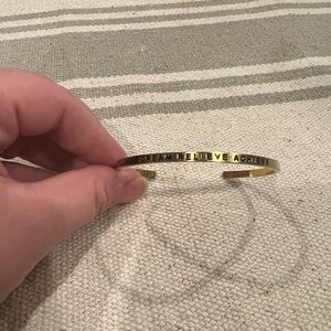 Adjustable Gold Mantra Bangle. Dream Believe Achieve